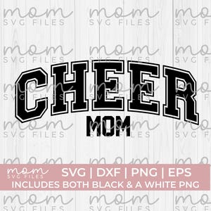 SVG de mamá animadora / Diseño de mamá animadora universitaria / SVG de porristas / Archivo de corte Cricut para día de partido (PNG)