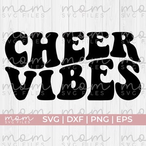 cheer vibes svg, wavy text svg, retro svg, cheer mode on svg, cheerleader svg, cheer squad svg, cheerleading svg, cheer shirt svg