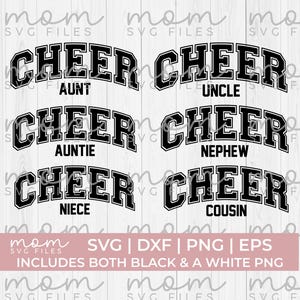 Jubeln Tante SVG Png, jubeln Onkel SVG Png, Cheer Neffe SVG, jubeln Nichte SVG, jubeln Cousin SVG, jubeln Varsity