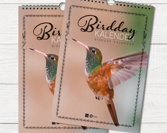 BIRDday calendar, birthday calendar, birdday calendar, endless calendar, birds