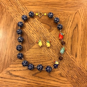 Tropical Bird Statement Necklace set