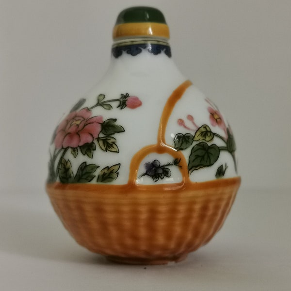 Botella de tabaco chino de porcelana vintage, "Colección Philae - Edición limitada"