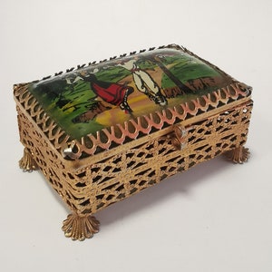 Vintage brass box trinket box, Jewelry box