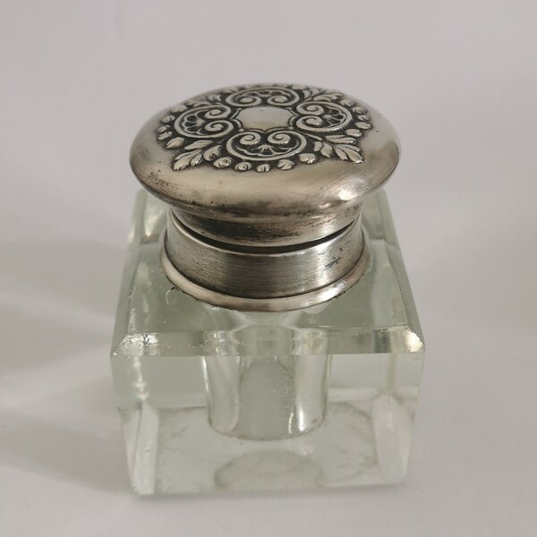 Old Glass Inkwell - Etsy