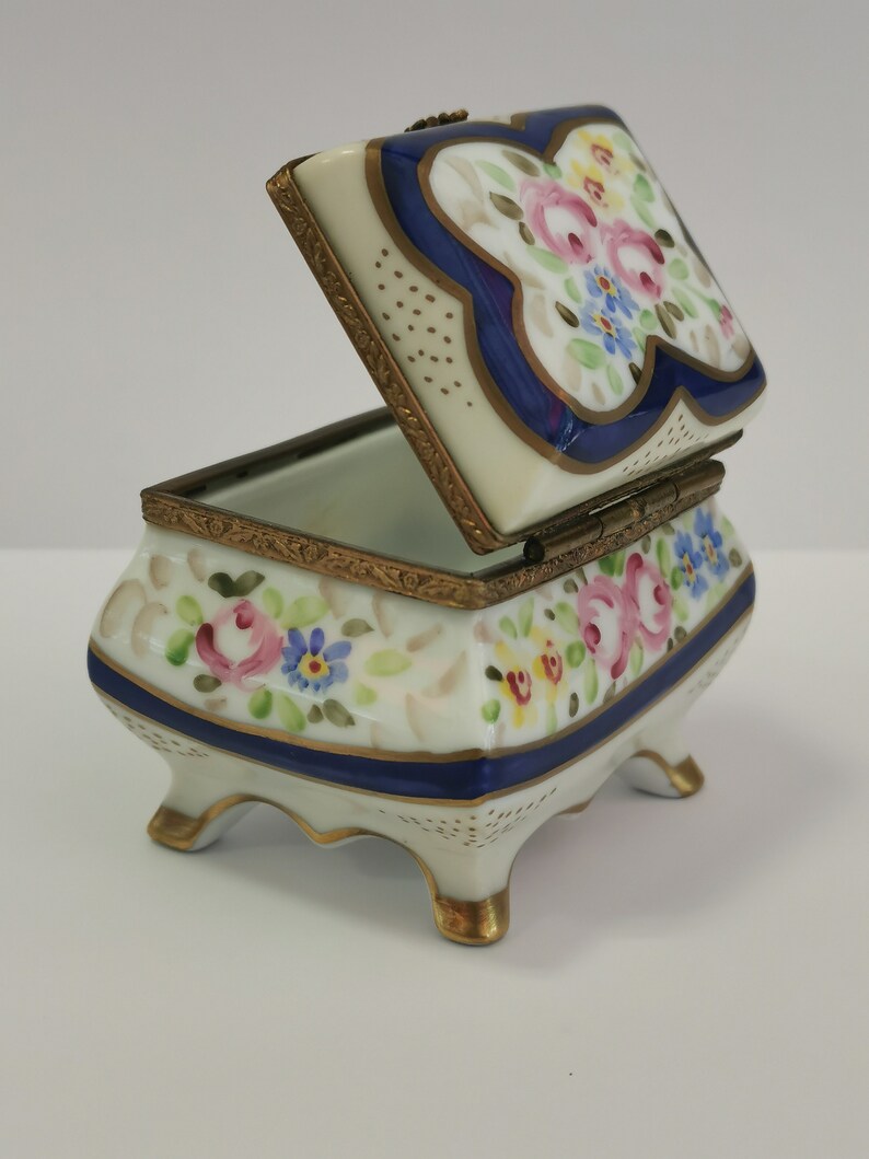 Vintage Limoges Hand Painted Porcelain Box Trinket Box Etsy