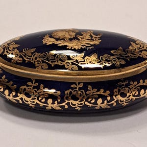 Vintage Limoges France Porcelain Trinket Box Peint Main