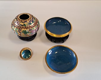 七宝焼きの箱 小物入れ 宝石箱 2個セット - Etsy 日本