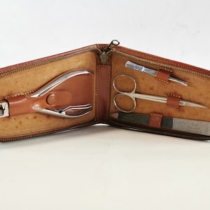 Vintage Leather Manicure case , Made in Germany