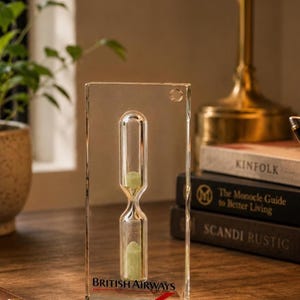 Vintage Sand Timer, British Airways, Samlarobjekt Timglas, nyckelring