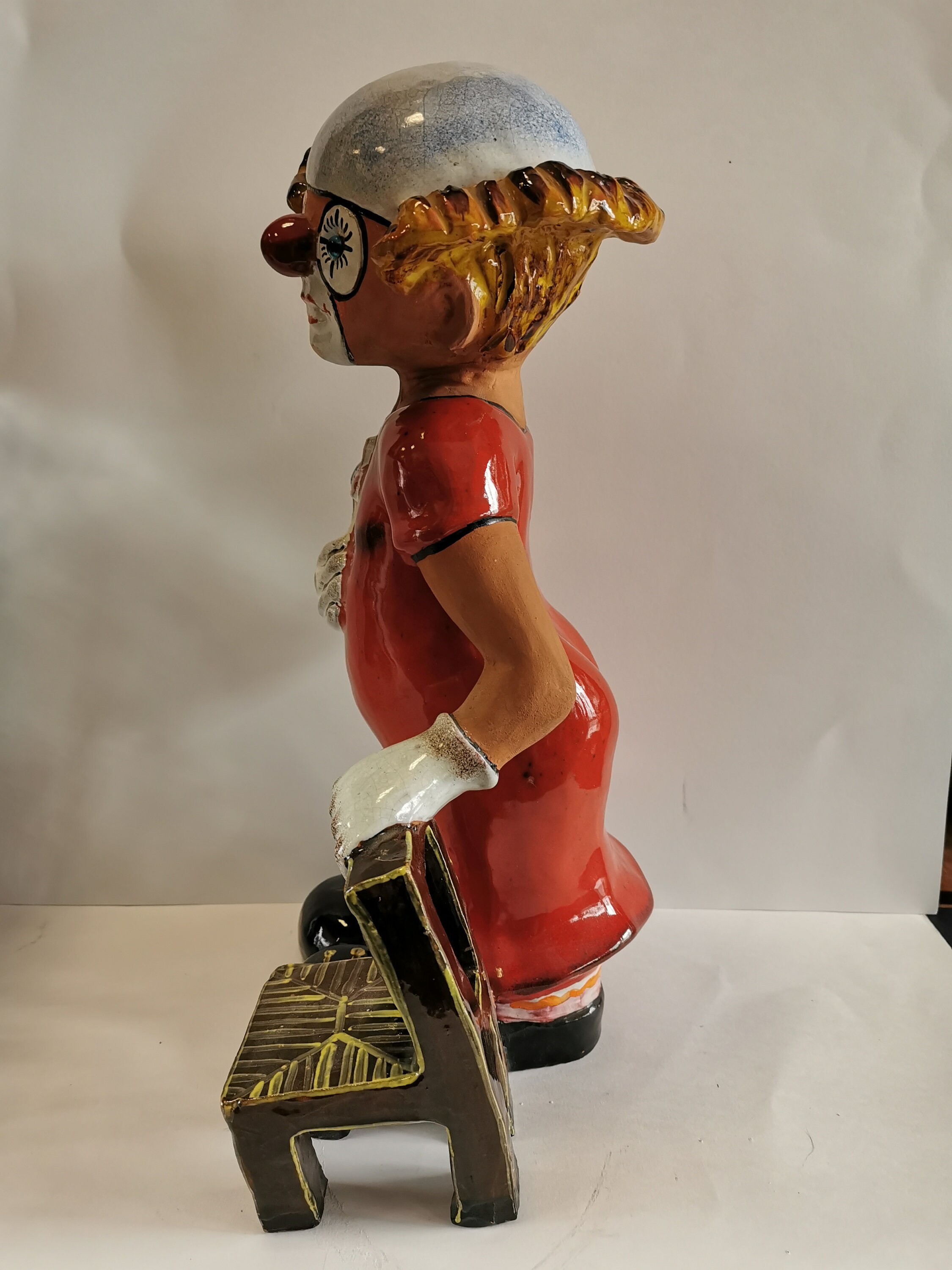 ヴィンテージ粘土彫刻 手描きピエロ、芸術作品 - Etsy 日本