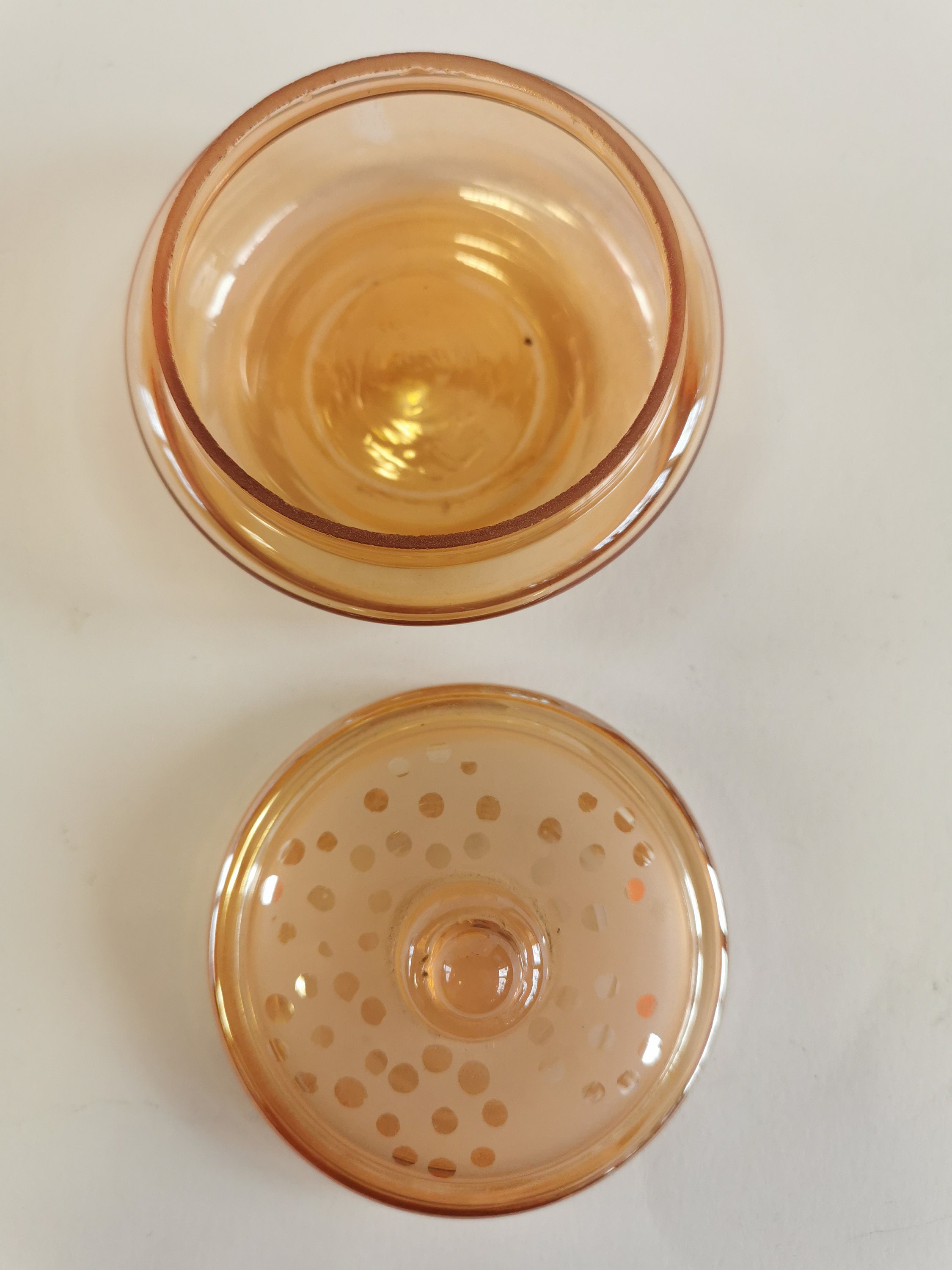 Vintage Onion Skin Glass Box Jewelry Box Antique Decor Etsy