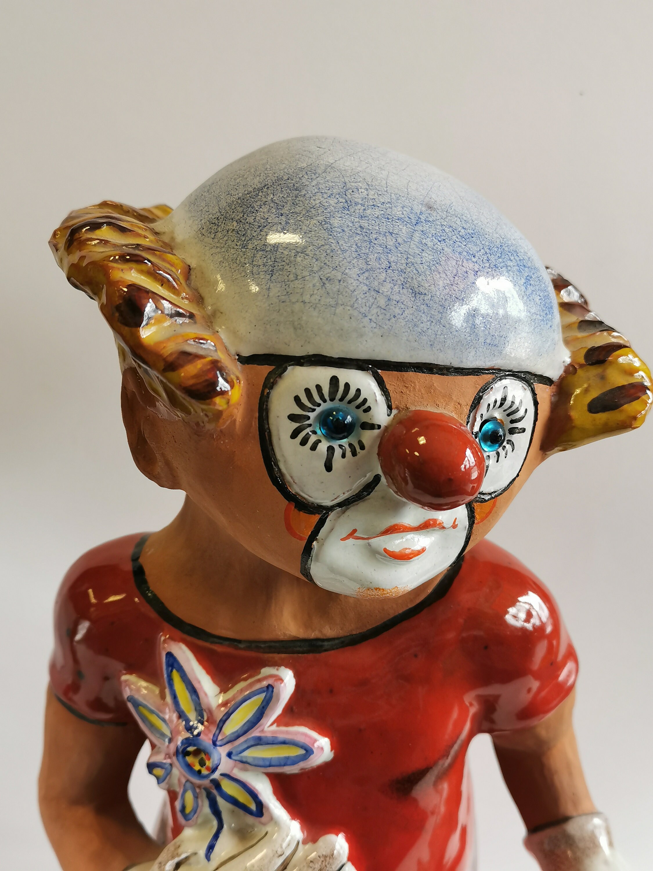 ヴィンテージ粘土彫刻 手描きピエロ、芸術作品 - Etsy 日本