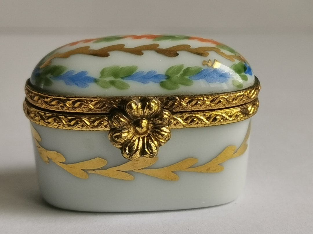 Vintage Limoges France Porcelain Trinket Box Peint Main - Etsy