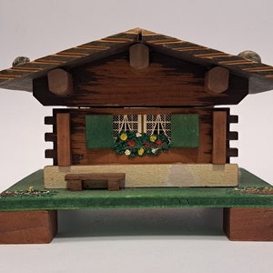 Vintage Swiss wooden music box, collection boxes