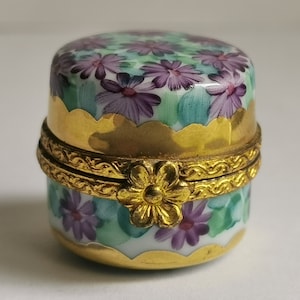Vintage Limoges France Porcelain Trinket Box Peint Main