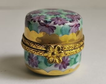Vintage Limoges France Porcelain Trinket Box Peint Main