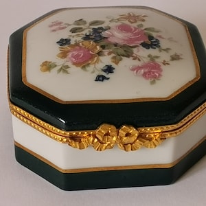 Vintage Limoges Frankreich Porzellan Trinket Box, handgemalt