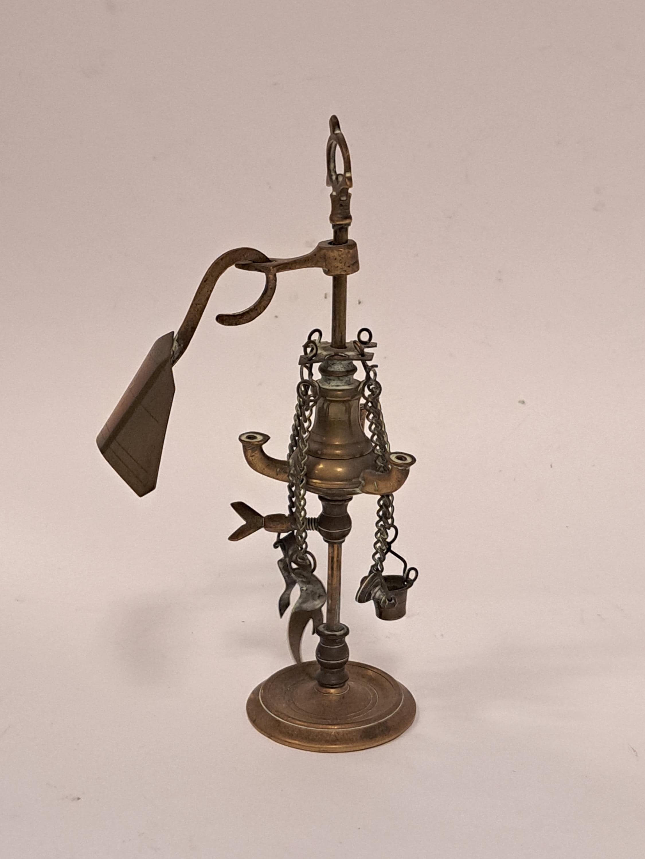 Lampe à Pétrole En Laiton Poli Avec Verre Vénitien – Style 700 – Déco Vintage