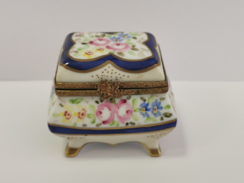 Vintage Limoges Hand Painted Porcelain Box Trinket Box Etsy