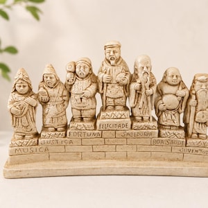 ヴィンテージ彫刻、幸福の仏像 7 体、アート装飾、中国美術 画像 1