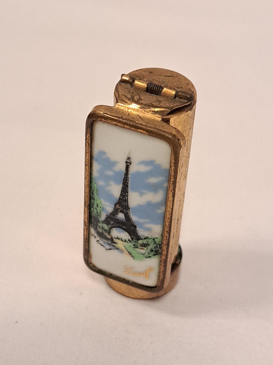 ヴィンテージのリモージュ リップスティックホルダー（鏡付き）、パリ