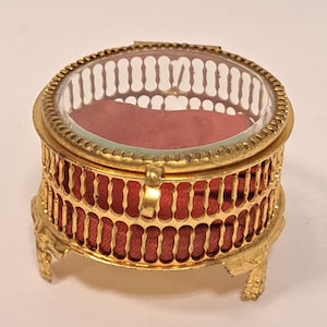 Vintage brass ring Box, Trinket box ,collection boxes