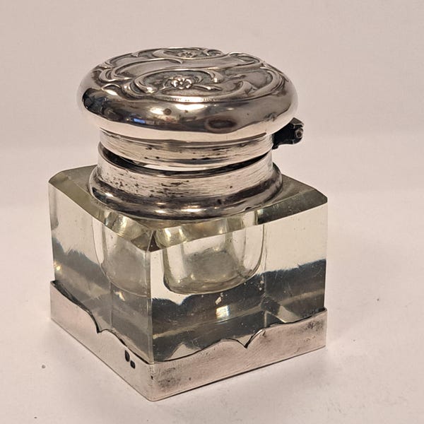 Old Glass Inkwell - Etsy