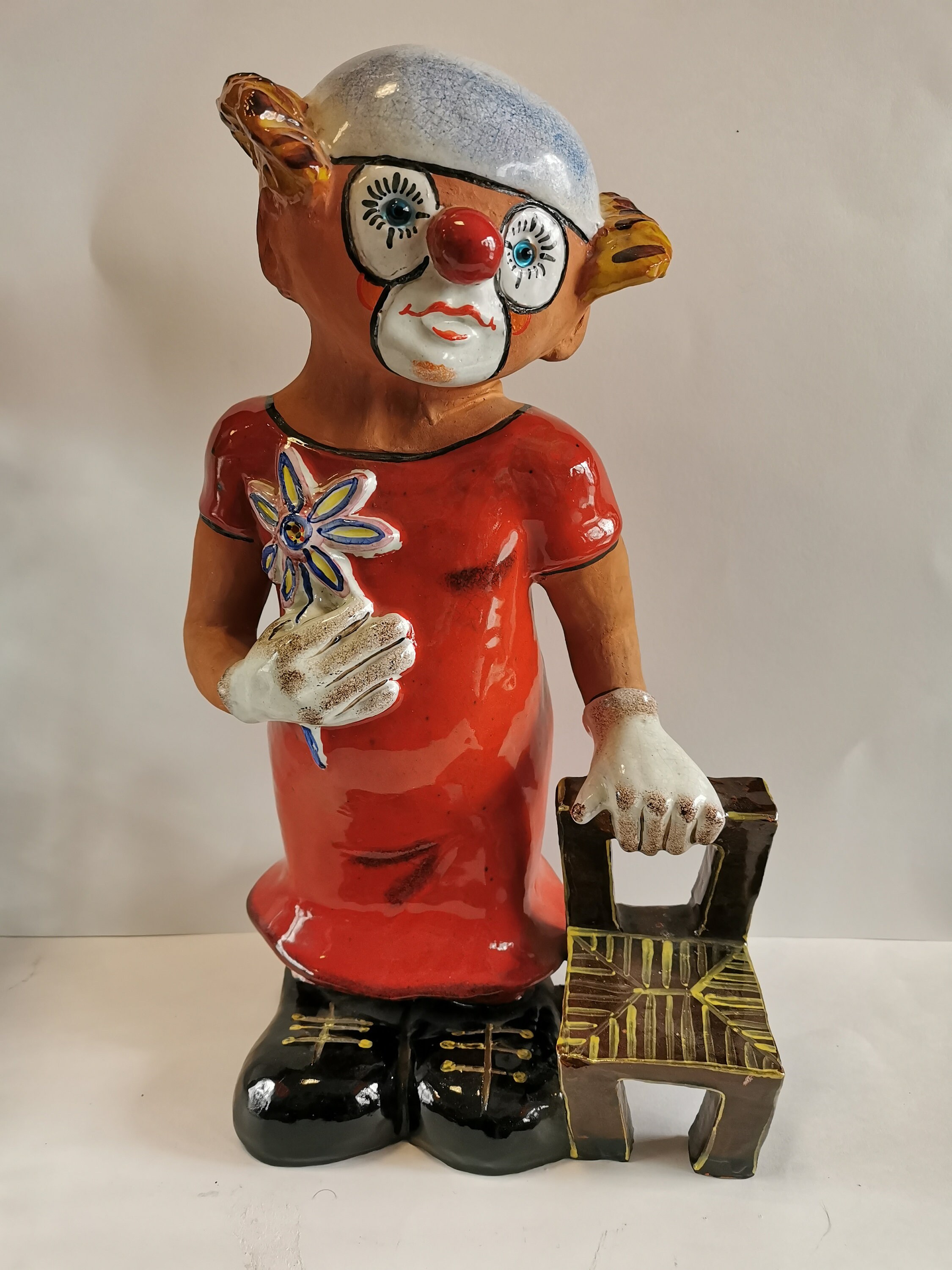 ヴィンテージ粘土彫刻 手描きピエロ、芸術作品 - Etsy 日本