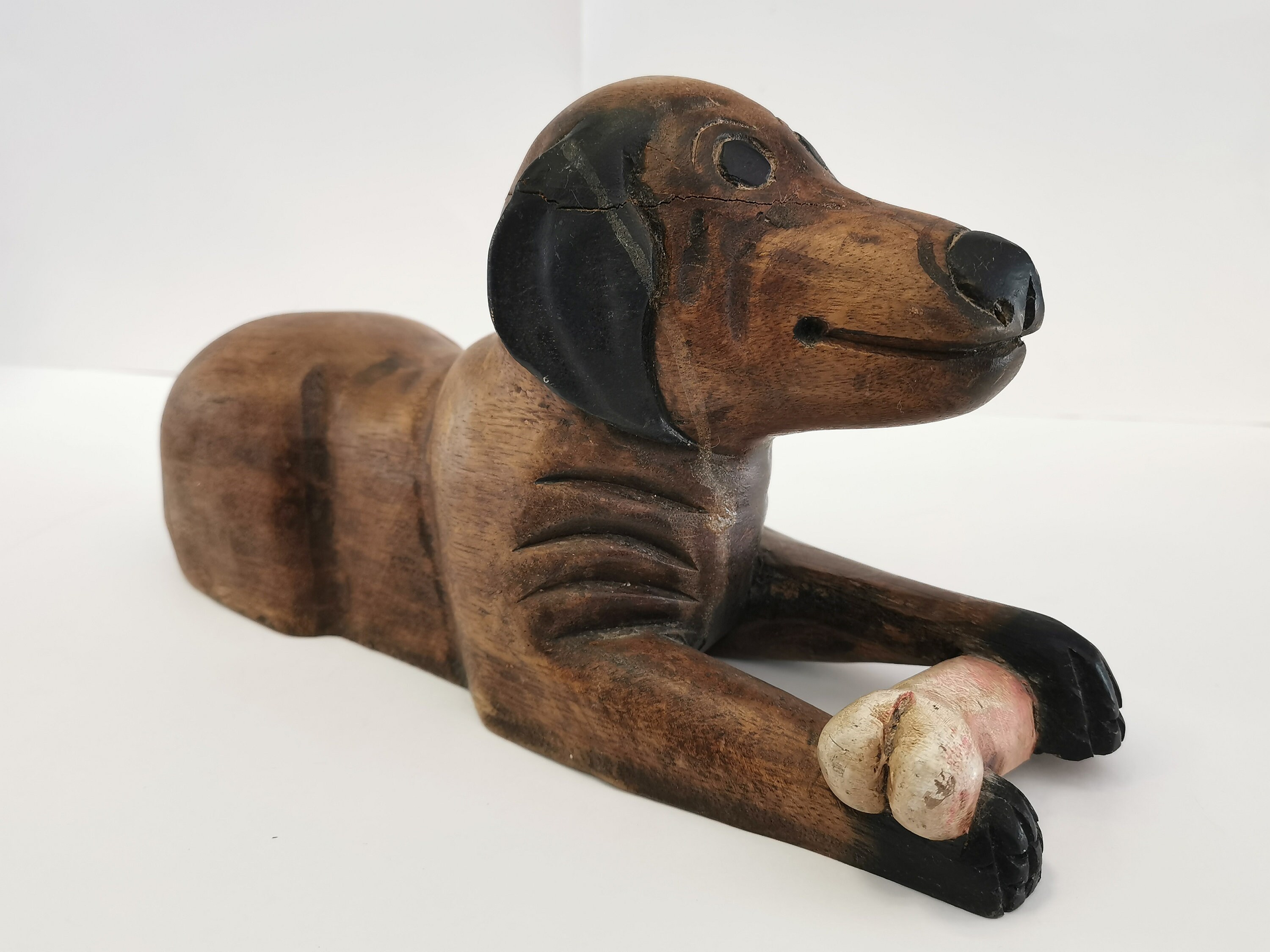 Statue In Legno Fatte A Mano | Figure In Legno Della Famiglia Di Cani | Un Regalo Caldo Per Gli Amanti Dei Cani | Carino Cucciolo Ornamento Figurina Statua Scultura (A - 6