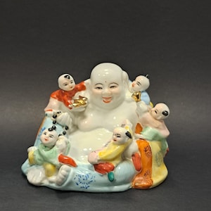 Vintage Chinese porseleinen boeddha, handgeschilderd