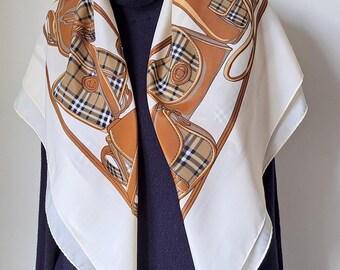 NOS W Tag Vintage Gres 1 Rue De La Paix Paris Silk Hand  NOS w tag Vintage Gres 1 Rue De La Paix Paris Silk Hand Printed Scarf main image 0