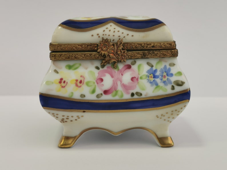 Vintage Limoges Hand Painted Porcelain Box Trinket Box Etsy
