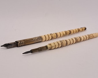 Vintage hand carved Fountain Pen,  Lot of 2