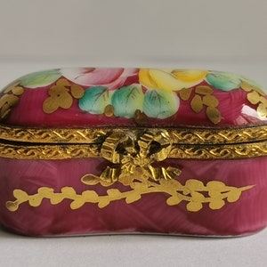 Vintage Limoges France Porcelain Trinket Box Peint Main
