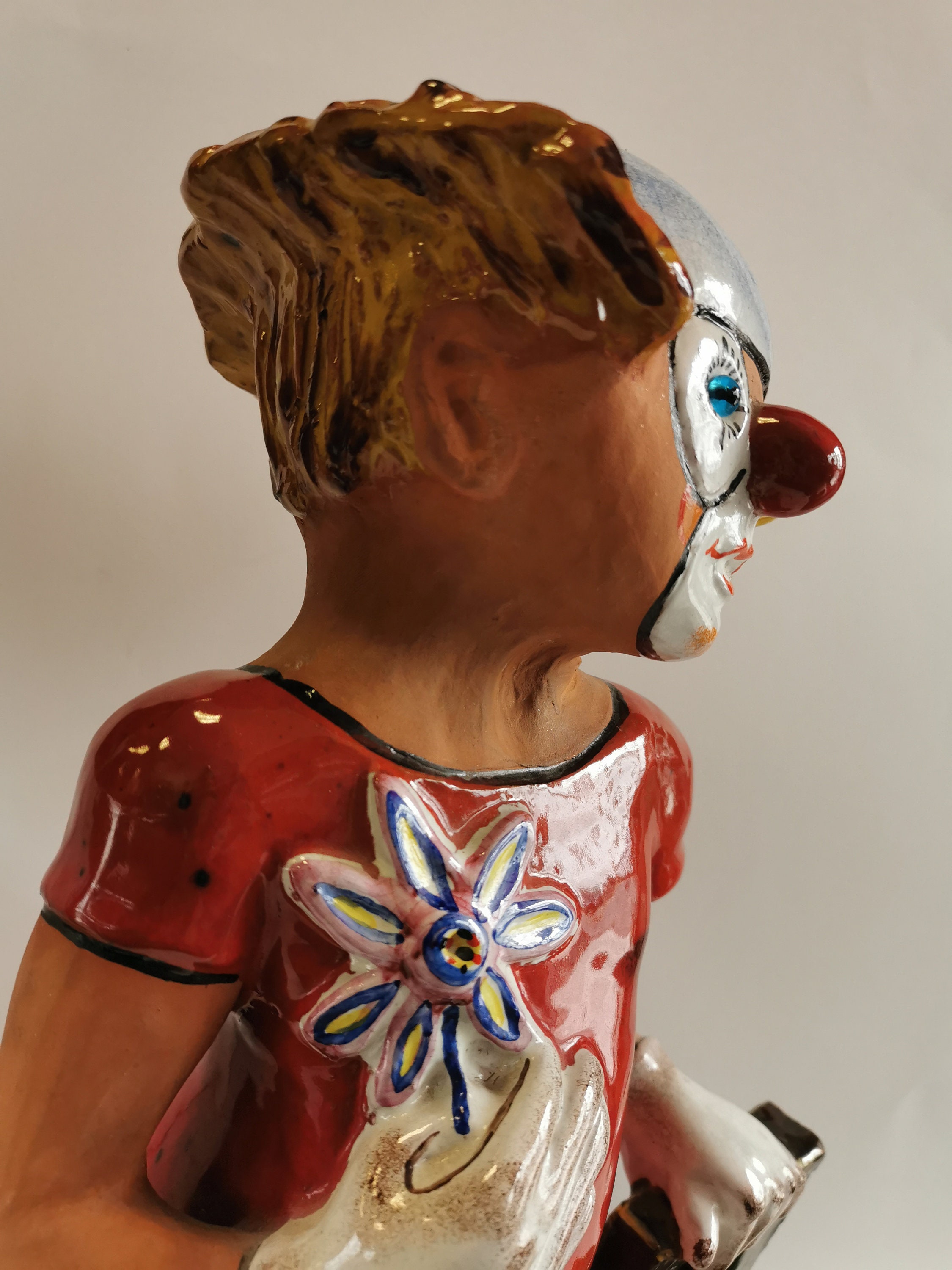 ヴィンテージ粘土彫刻 手描きピエロ、芸術作品 - Etsy 日本