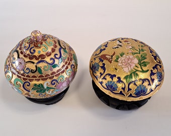 七宝焼きの箱 小物入れ 宝石箱 2個セット - Etsy 日本
