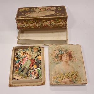 Victoriaanse kartonnen dozen begin 1900, chromolithografiekavel