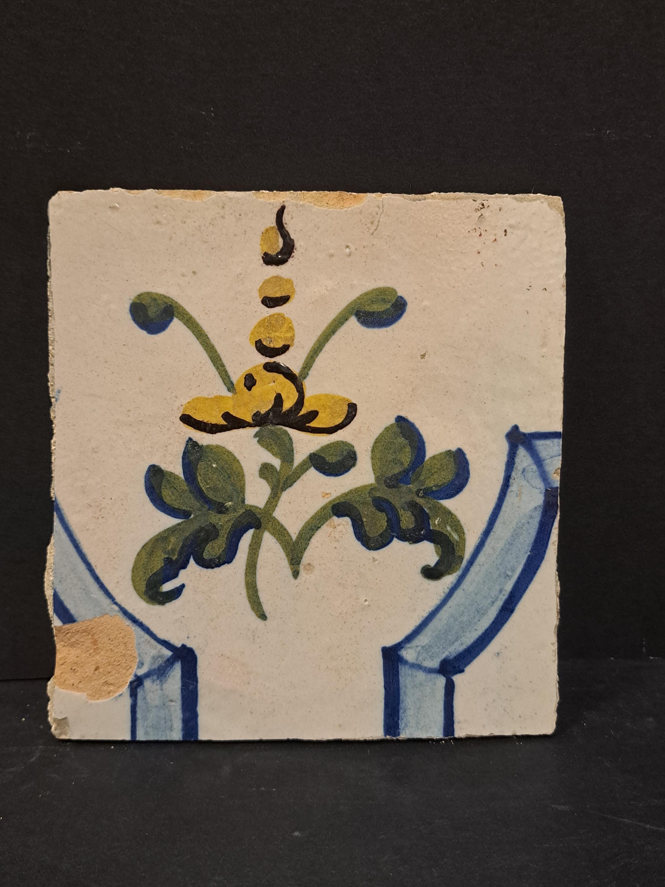 Carreau De Céramique Peint à La Main – Signé – Style Romantique 18e/19e – Unique
