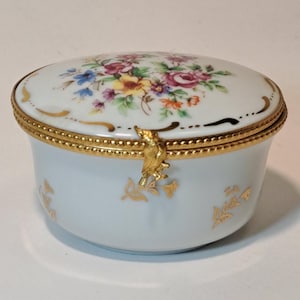 Vintage Limoges Frankreich Porzellan Trinket Box, handgemaltes Gold