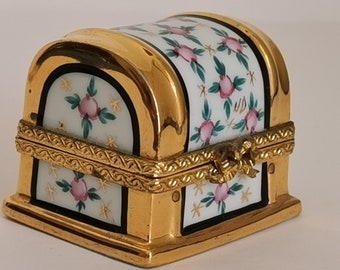 Vintage Limoges France Porcelain Trinket Box Peint Main