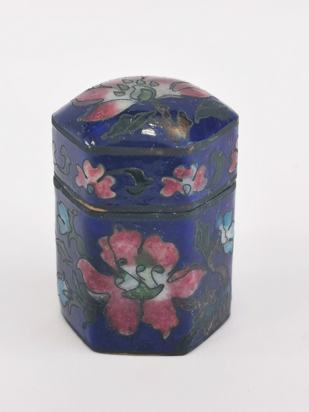 Vintage Cloisonne Trinket Box Handmade Chinese Art Etsy