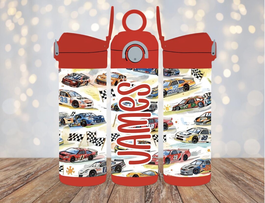 Shell Racing Tumbler Race Cars 12oz Stainless Steel Flip Top Tumbler Personalized With Name ...