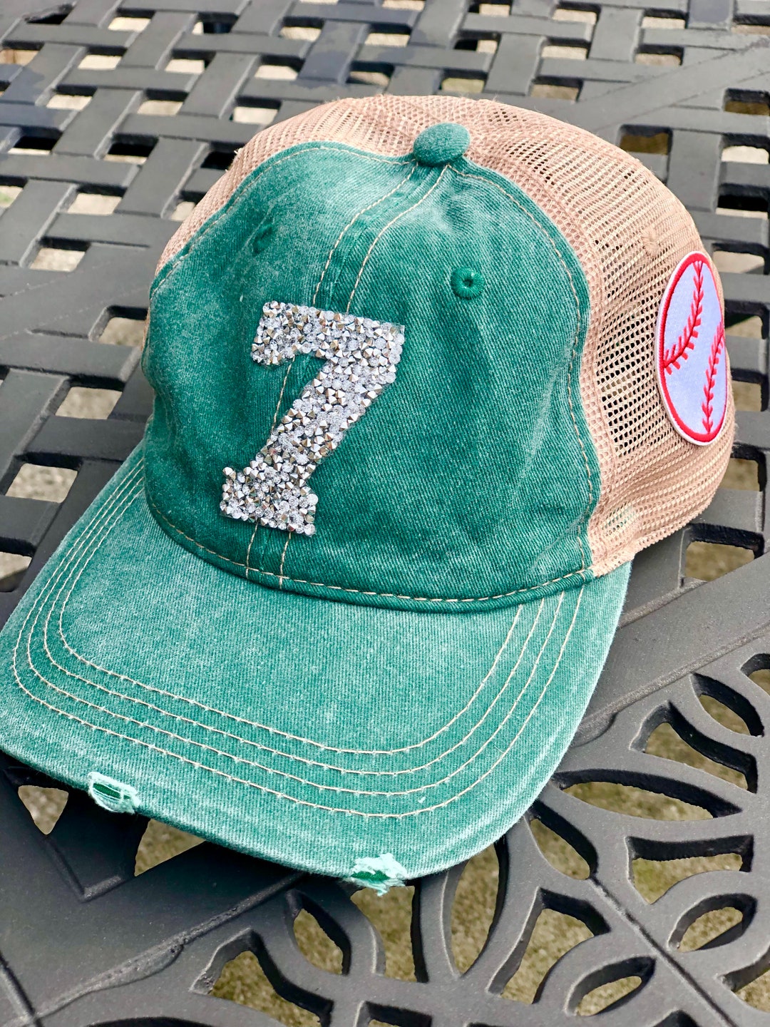 Custom Rhinestone Number Baseball Trucker Hat, Baseball Mom Hat Etsy