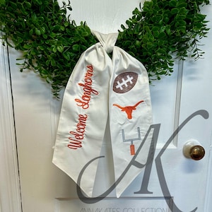 Wreath Sash, Gameday Trio Wreath Sash, Texas Longhorns Wreath Sash