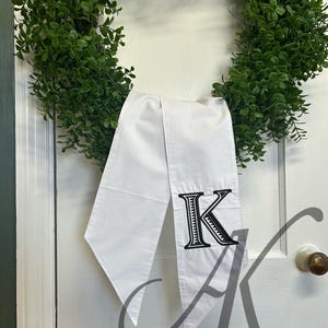Monogram Wreath Sash, Custom Wreath Sash, Monogram Gift, Home Gift