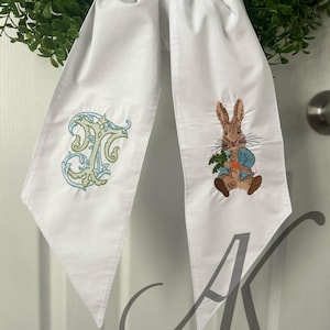 Custom Wreath Sash, Easter Wreath Sash, Monogram Gift, Home Gift