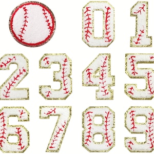 Baseball Chenille Number Iron On Patch, DIY patch