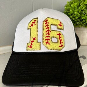 Softball Number Patch Trucker Hat, Patch Hat