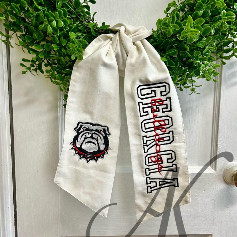 Wreath Sash, Georgia Bulldogs Wreath Sash, Gameday Wreath Sash