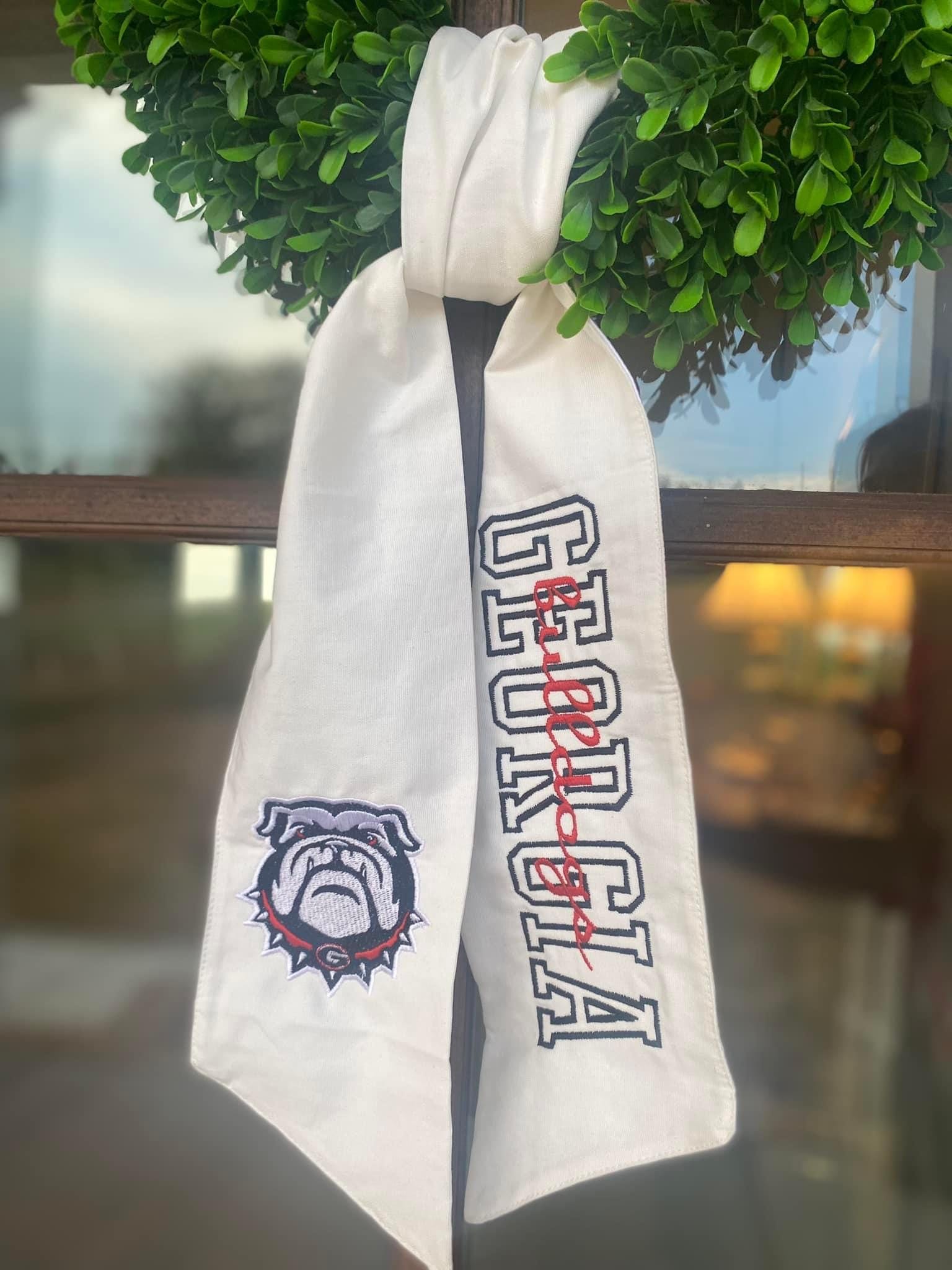 Wreath Sash, Georgia Bulldogs Wreath Sash, Gameday Wreath Sash